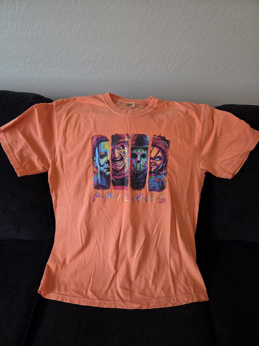 Comfort Colors Orange Graphic 'Friends' Horror Character Tee